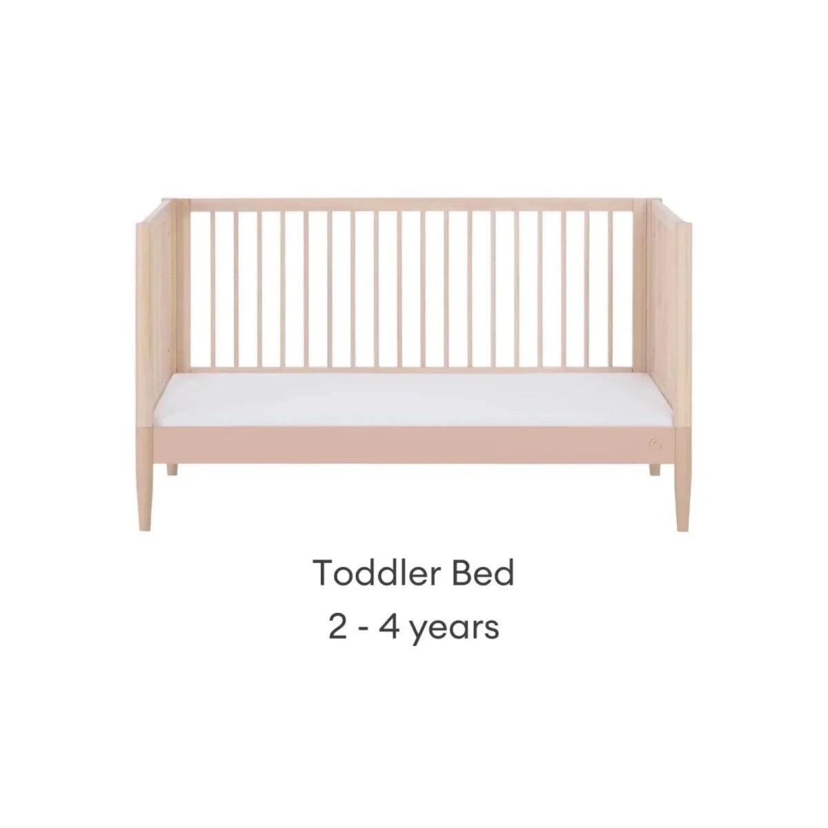 Gaia Baby Eos Nursery Cot Bed - Powder Blush/Natural Ash