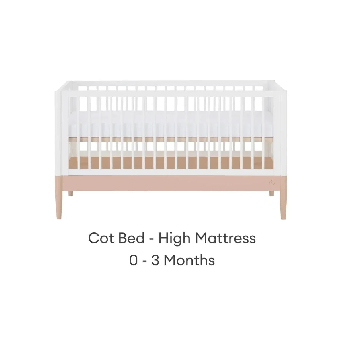 Gaia Baby Eos Nursery Cot Bed - Powder Blush/White