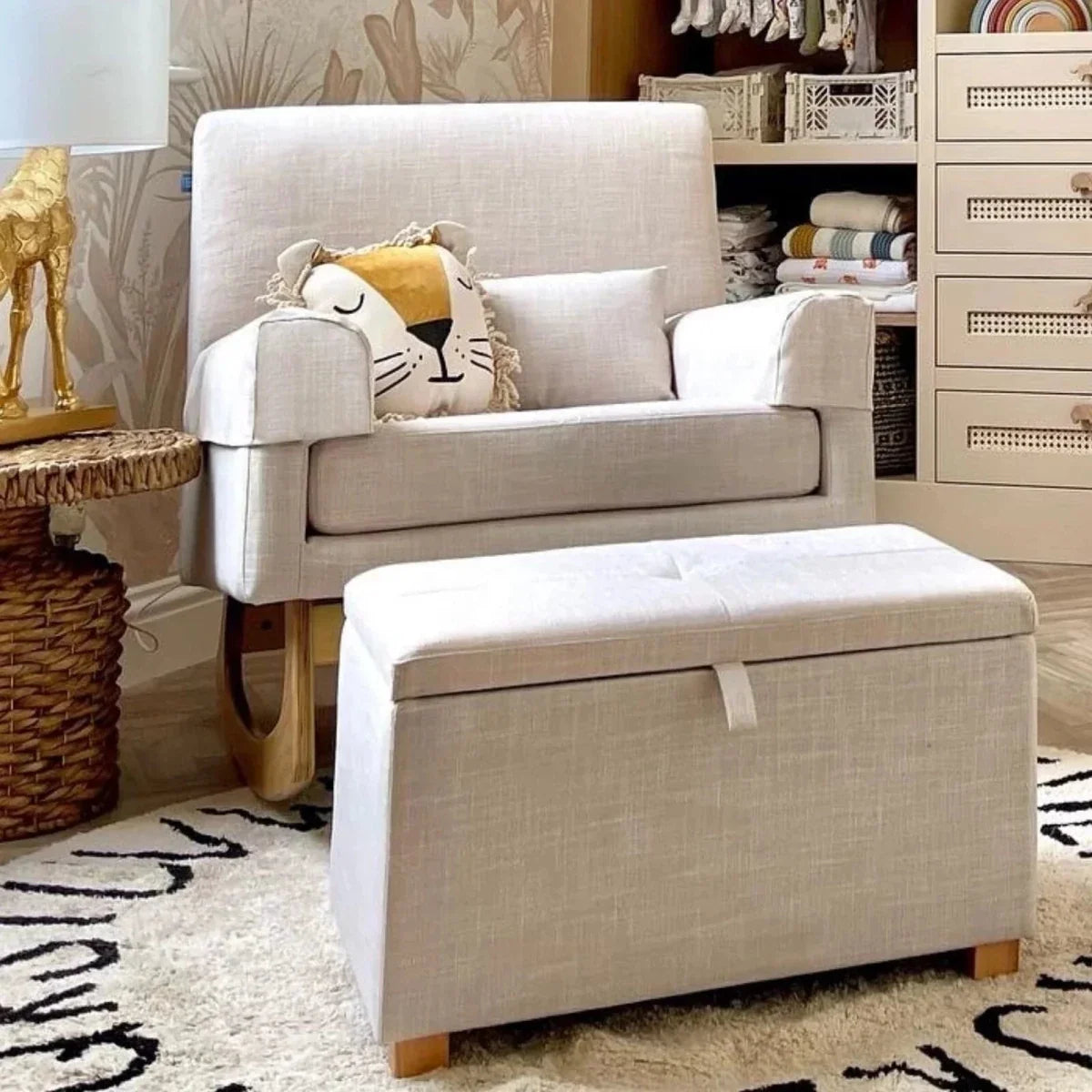 Gaia Baby Serena Nursing Chair and Footstool Set - Oat