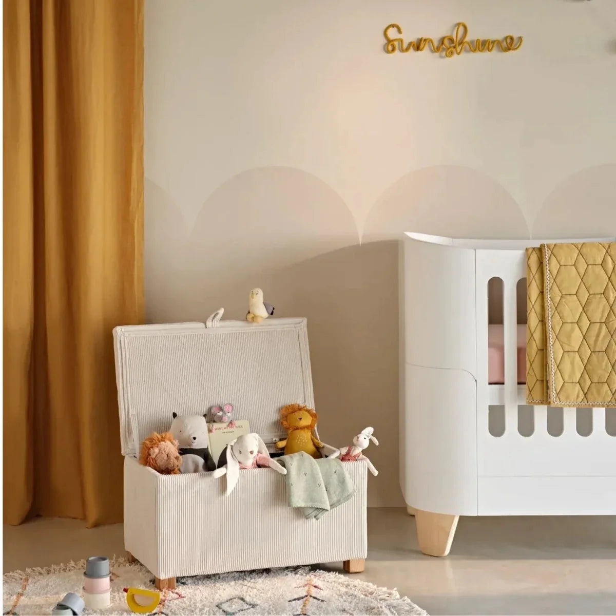Gaia Baby Serena Nursing Chair and Footstool Set - Ecru Corduroy