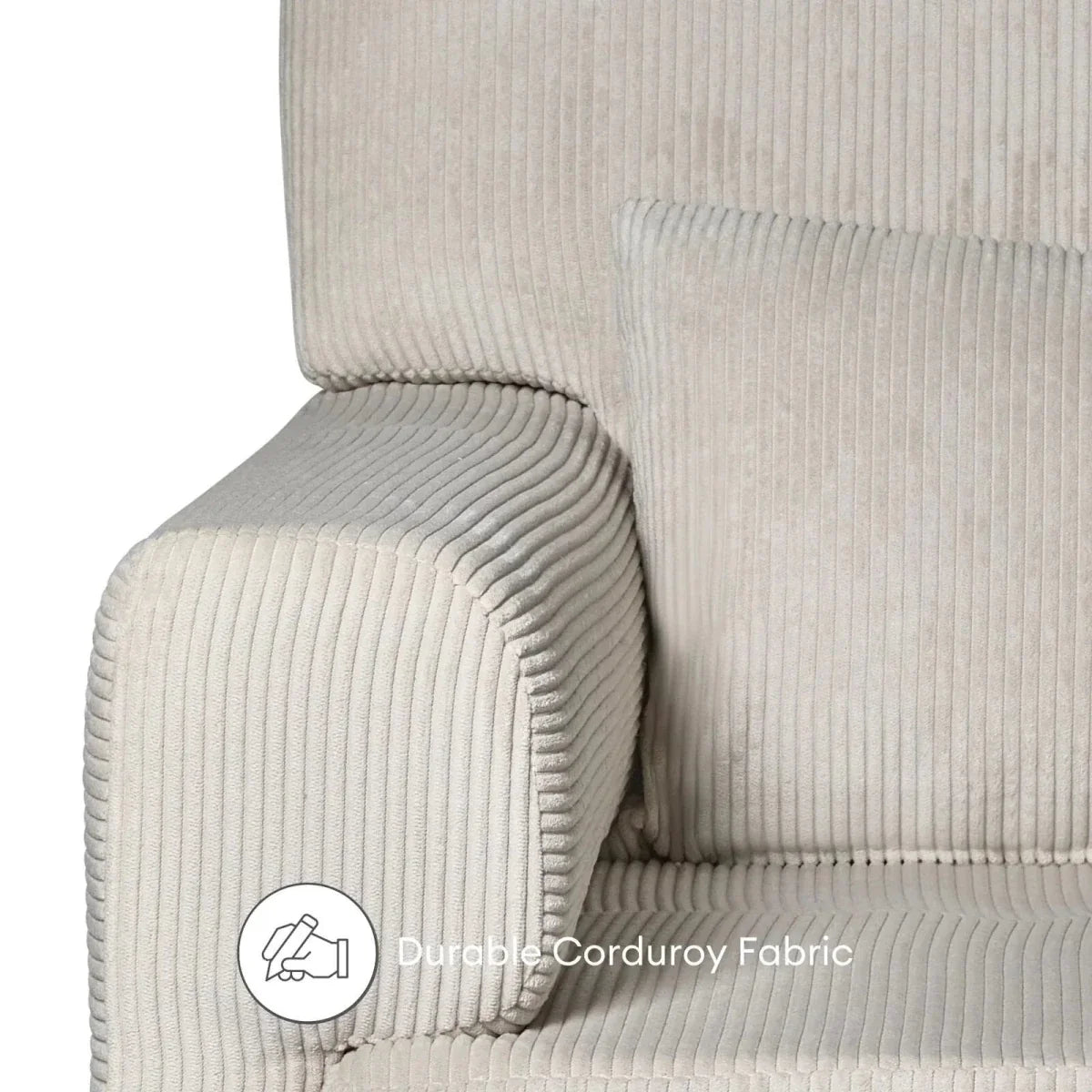 Gaia Baby Serena Nursing Chair and Footstool Set - Ecru Corduroy