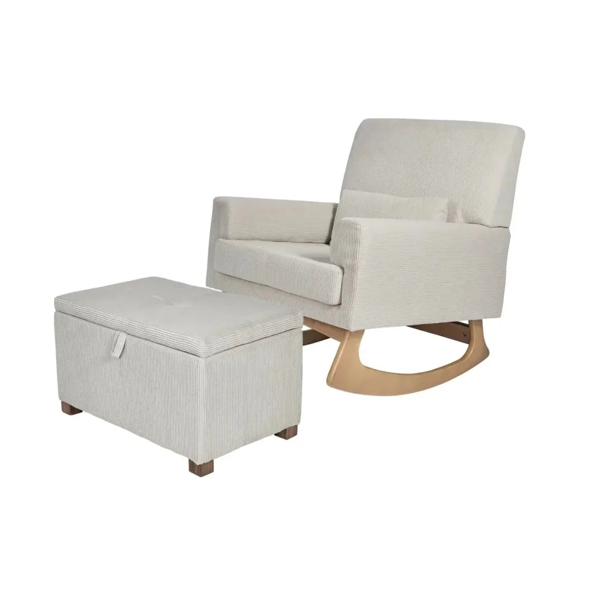 Gaia Baby Serena Nursing Chair and Footstool Set - Ecru Corduroy
