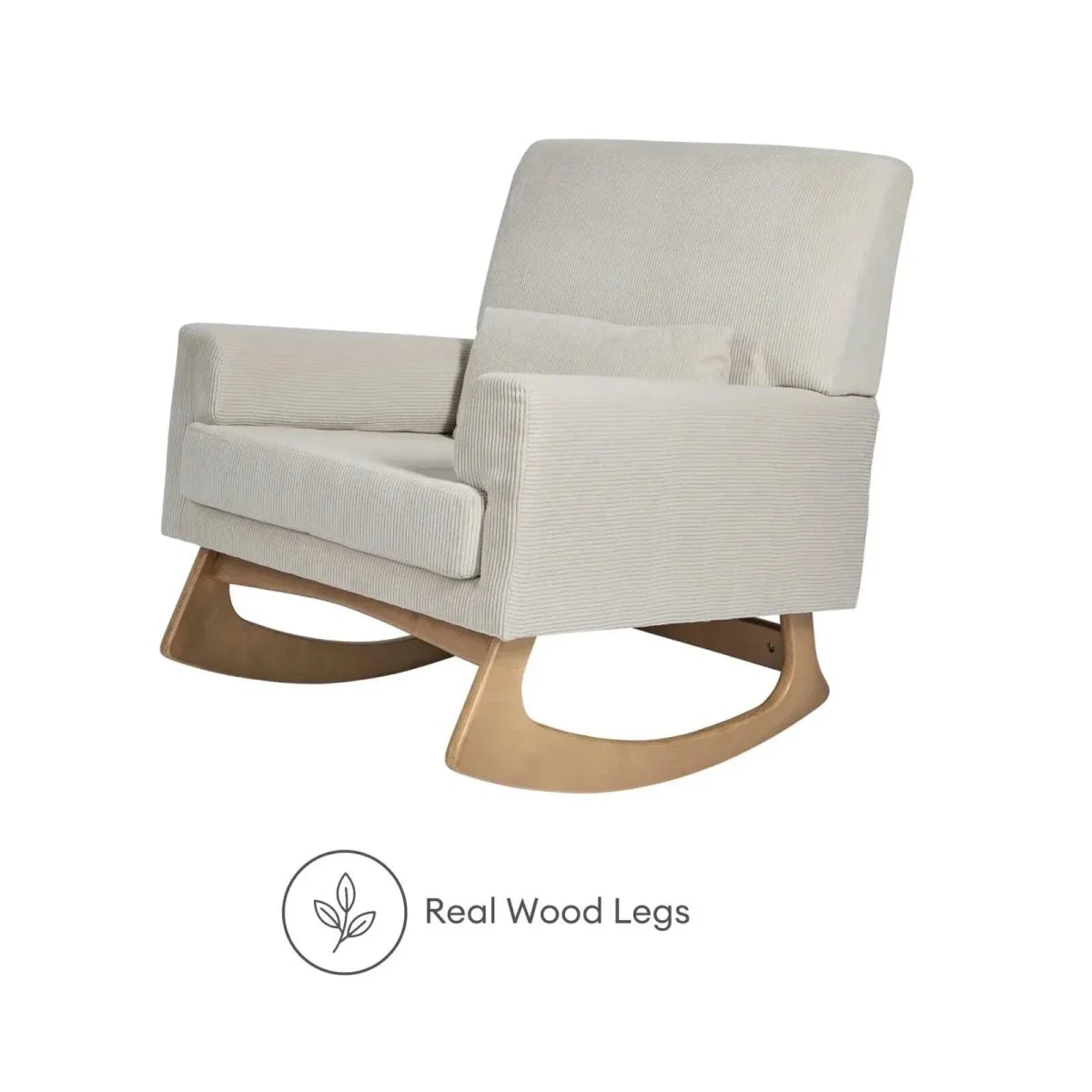 Gaia Baby Serena Nursing Chair and Footstool Set - Ecru Corduroy
