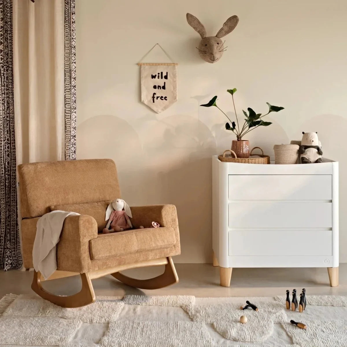 Gaia Baby Serena Rocking & Nursing Chair - Caramel Corduroy