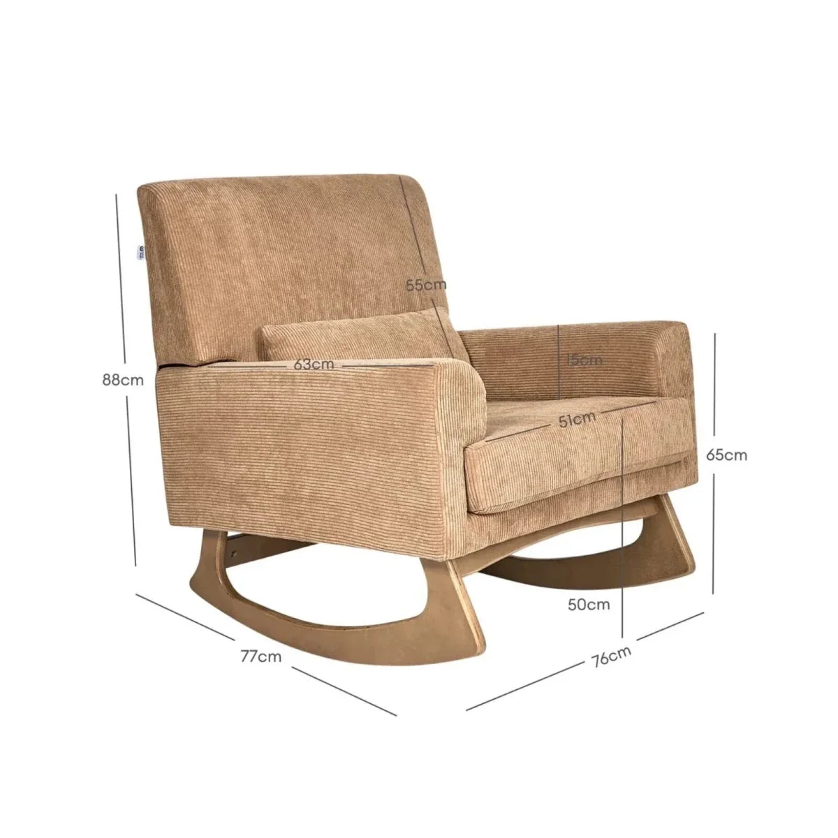 Gaia Baby Serena Rocking & Nursing Chair - Caramel Corduroy