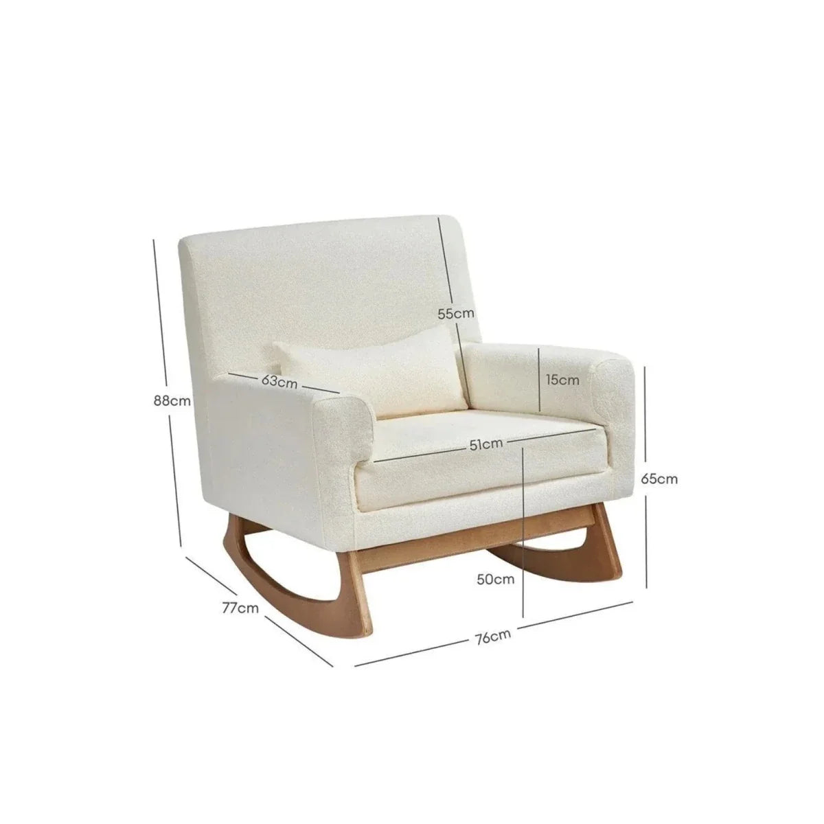 Gaia Baby Serena Rocking & Nursing Chair - Chalk Boucle