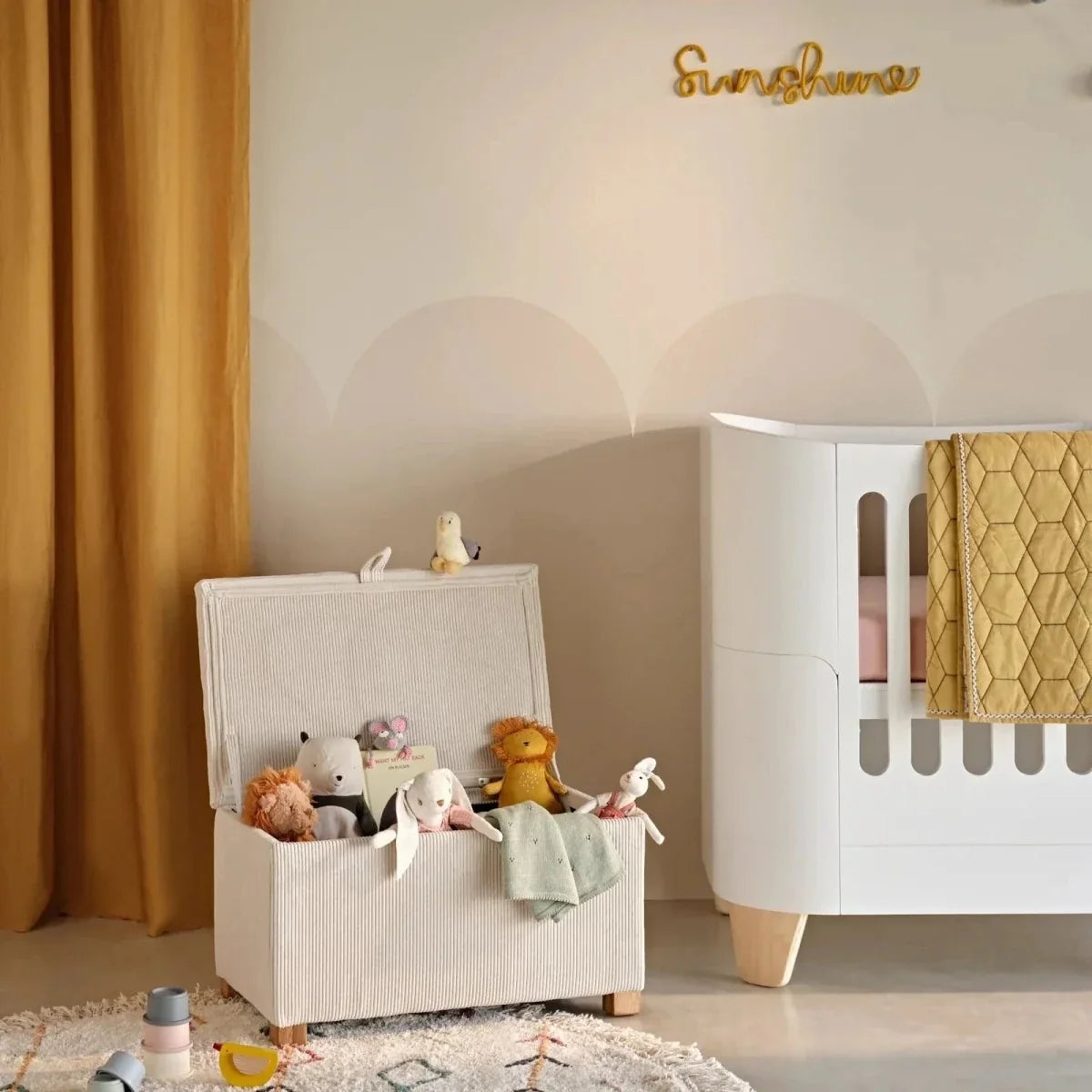 Gaia Baby Serena Footstool - Ecru Corduroy