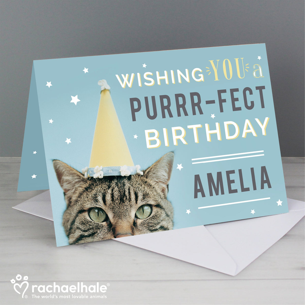 Personalised Rachael Hale Purr-Fect Birthday Card