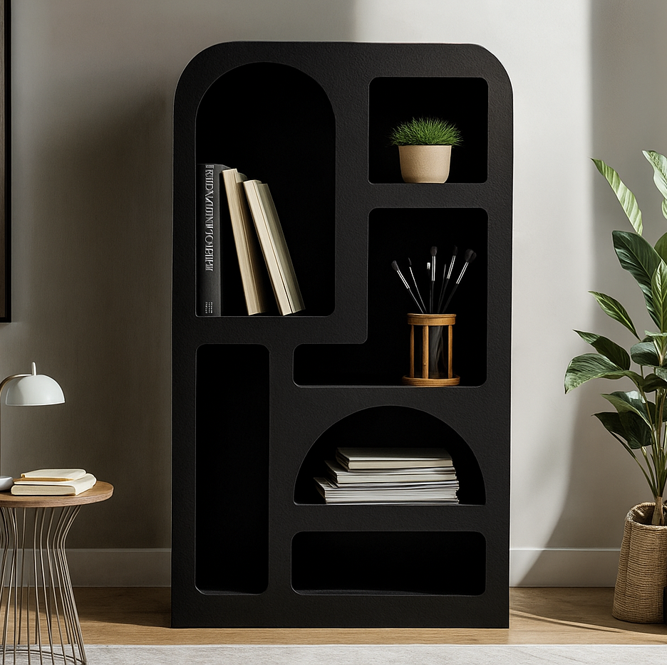 Bookcase Large Otis Geometric Black