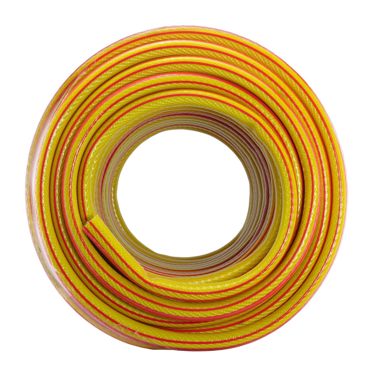 Premium Garden Hose 6-Layer 1/2in Pipe Yellow Water Flow Control Garden Watering