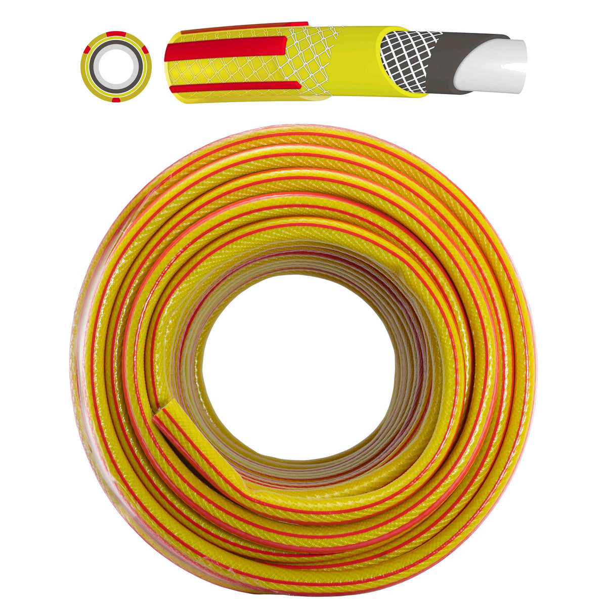 Premium Garden Hose Set Yellow Multi Function Sprayer DIY Workshop Accessory