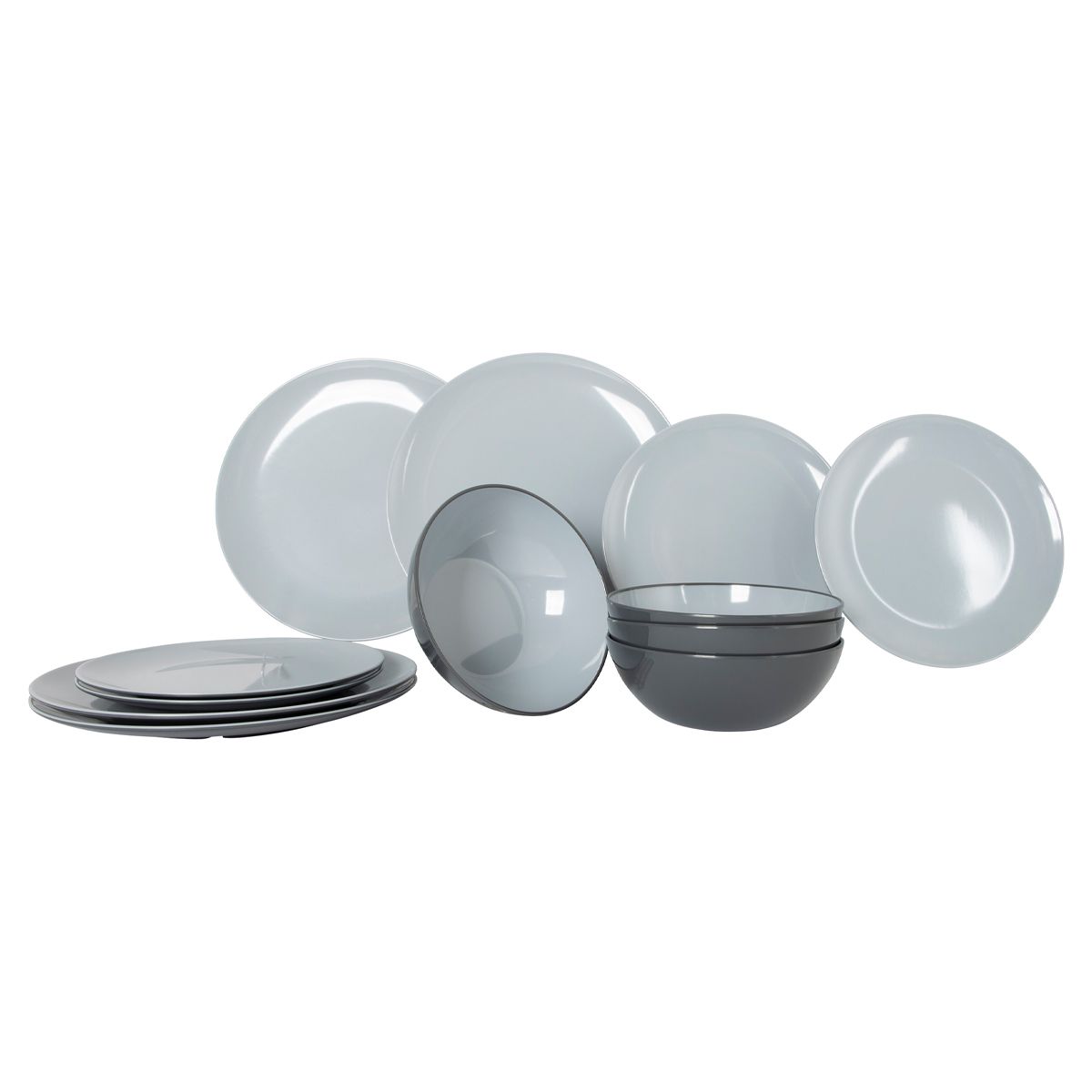 Gimex Vivid Line Tableware Grey (12 Pieces)