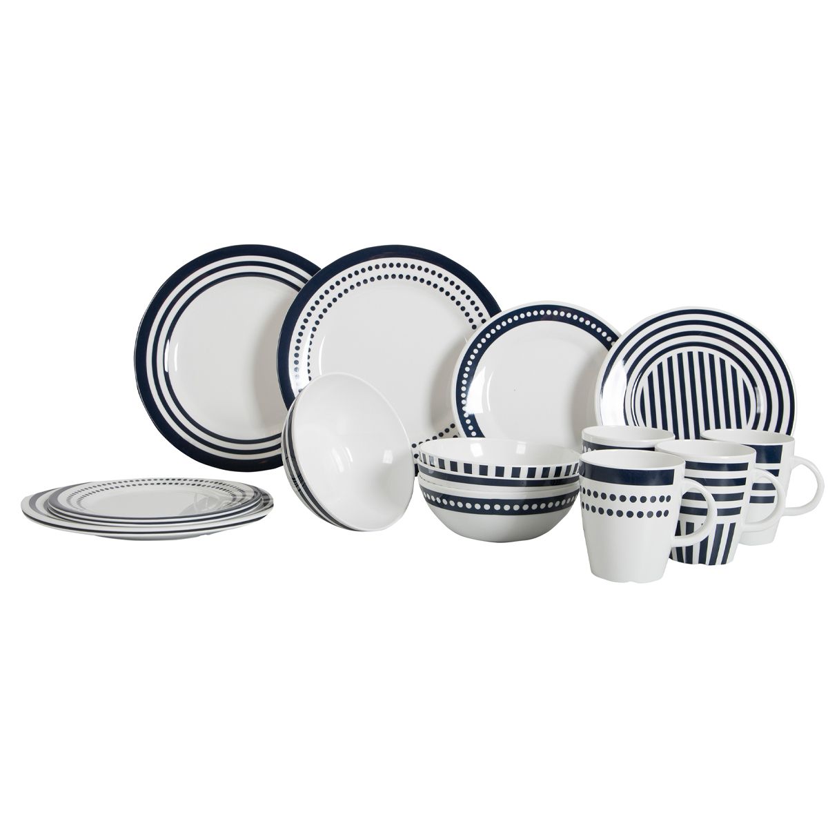 Gimex Marine Line Tableware Blue Betta (16 Pieces)