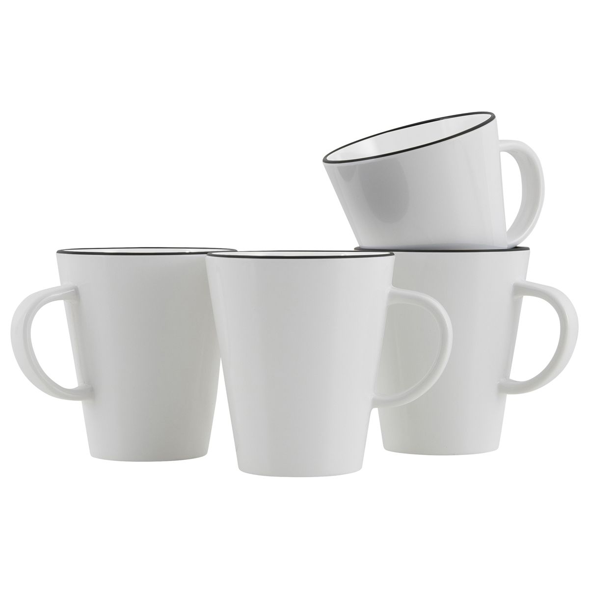 Gimex Linea Line Mug Black (4 Pieces)