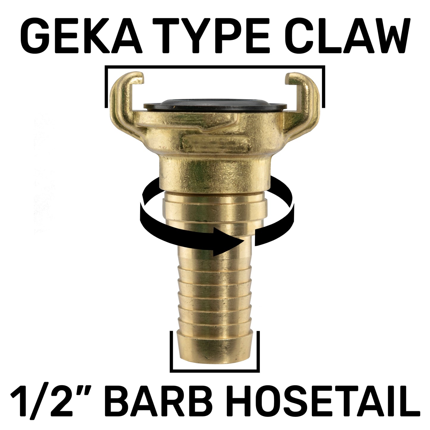 Claw Brass - Swivel 1/2in Hose Drip Irrigation Fitting DIY Workshop Accessory