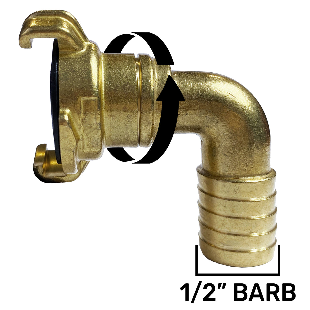 IBC 2” S60X6 Cap with Geka Type Fittings 13mm Barb Swivel Elbow