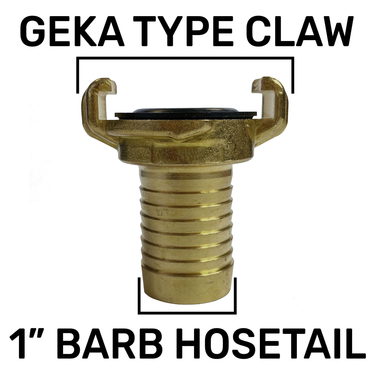 Geka Type Brass Claw Set – 25mm Barb and 3/4” Hose Connector