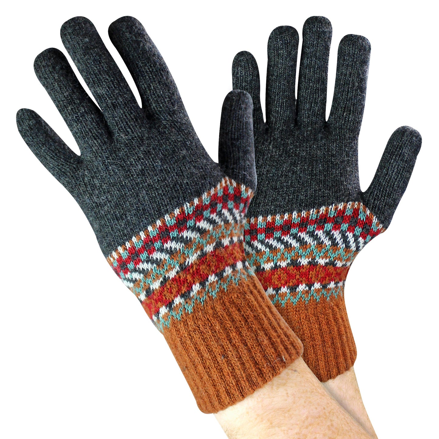 Mens Wool Gloves | Winter Cute Fairisle Gloves for Cold Weather
