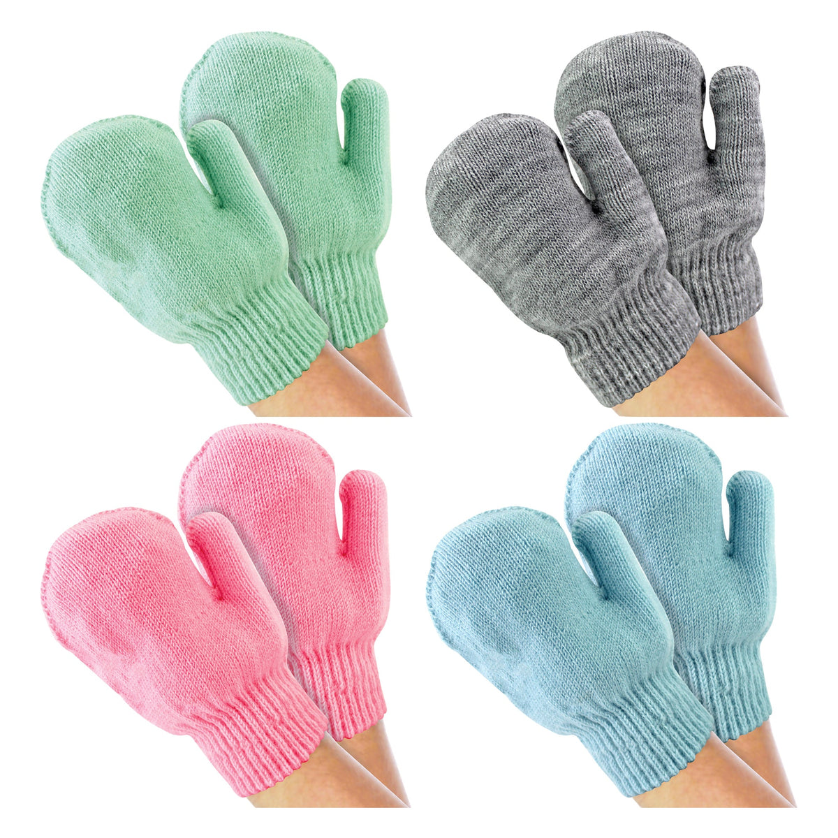 4 Pack Cute Baby Mittens for Winter | Baby Boys & Girls Gloves