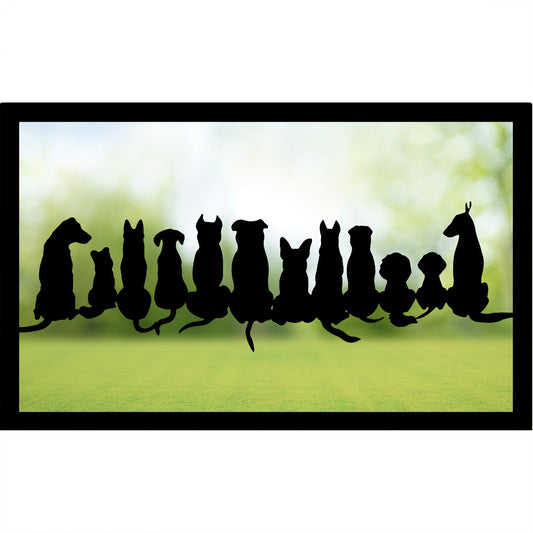 Silhouette Dogs Garden Mirror