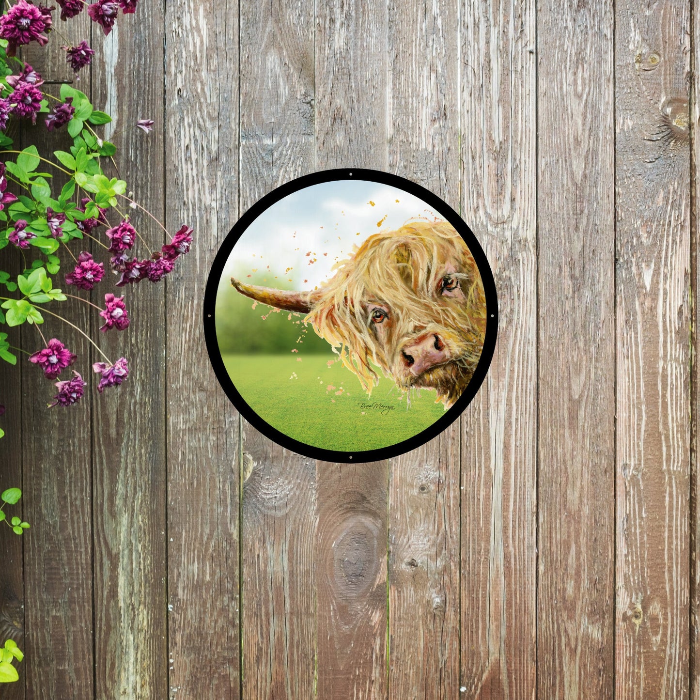 Highland Cow Garden Mirror