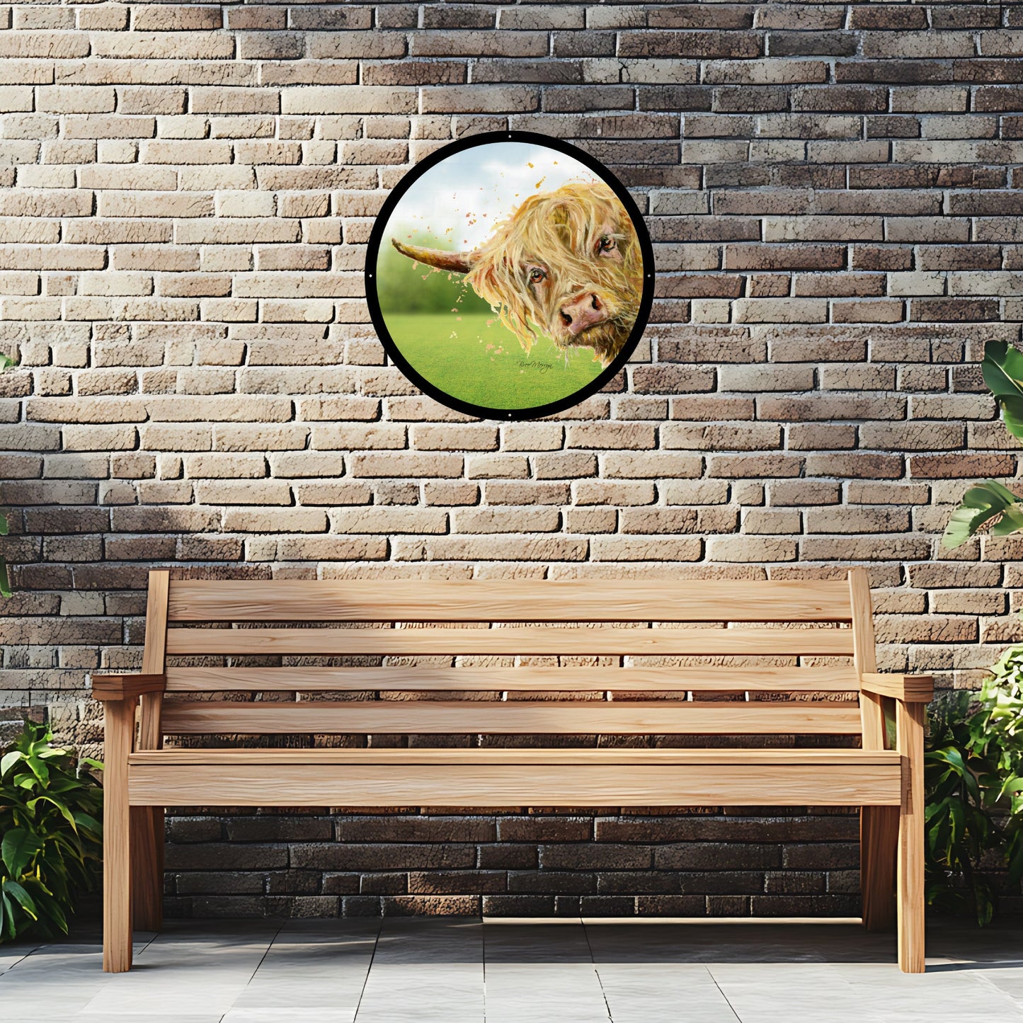 Highland Cow Garden Mirror