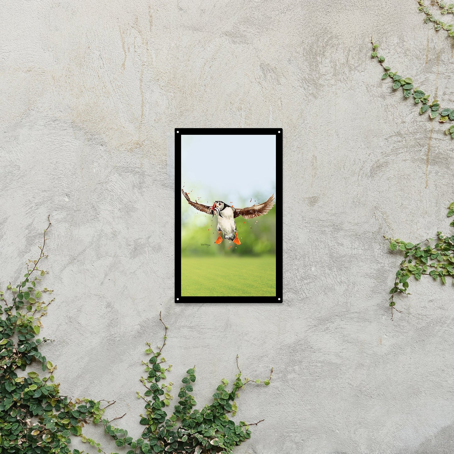 Flying Puffin Garden Mirror
