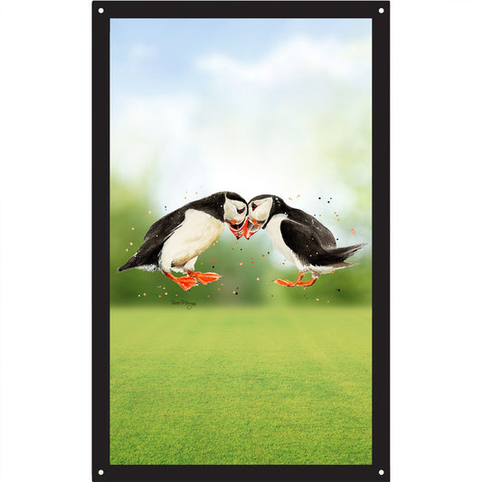 Puffin Couple Garden Mirror