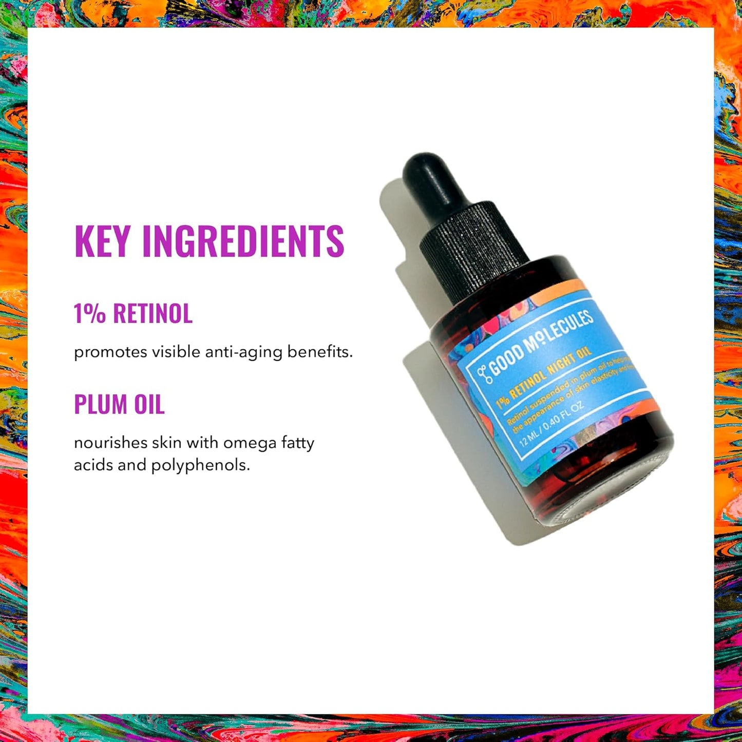 Good Molecules 1% Retinol Night Oil- Fights Fine Lines, Uneven Texture
