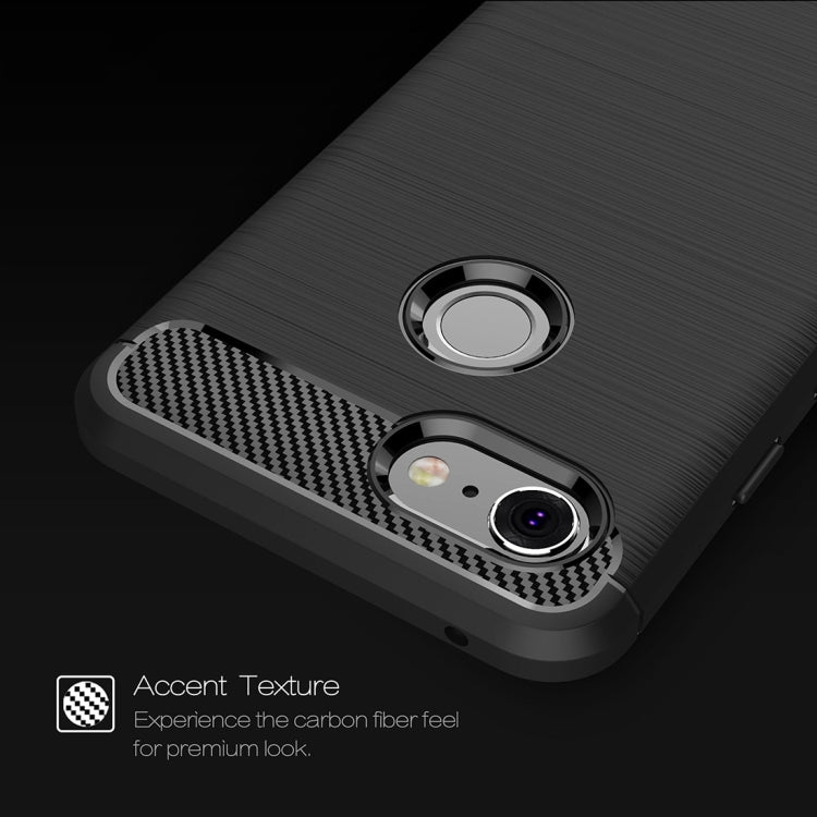 Brushed Texture Carbon Fiber Shockproof TPU Case for Google Pixel 3, For Google Pixel 3