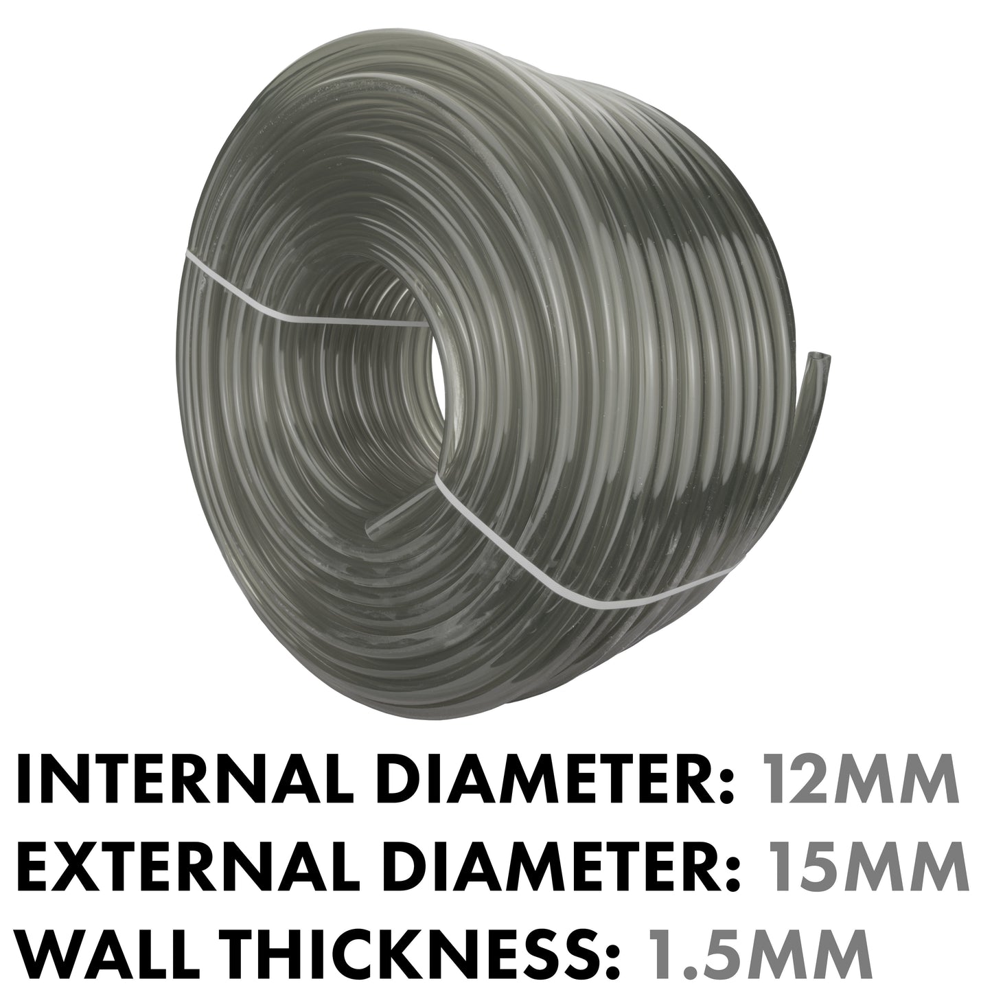 Grey Semi-Transparent PVC Pipe 12mm*15mm