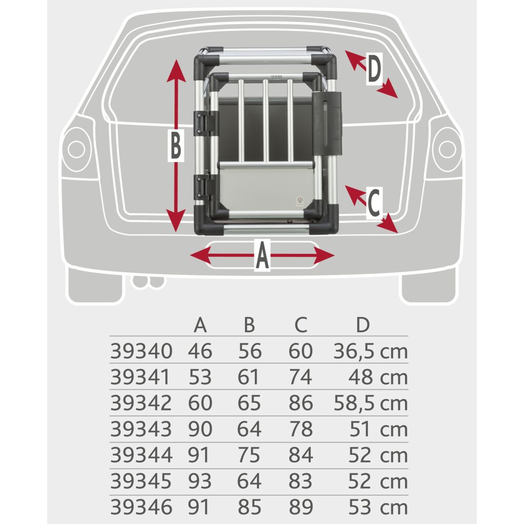 Trixie Transport Box, Aluminium – XL: 91 × 85 × 89 cm, light grey/silver