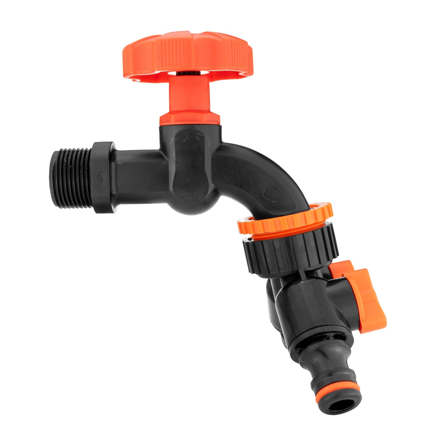 Water Butts Kit 3/4in PP Black Tap and Tap Splitter Garden Hose Pipe Tap Adapter