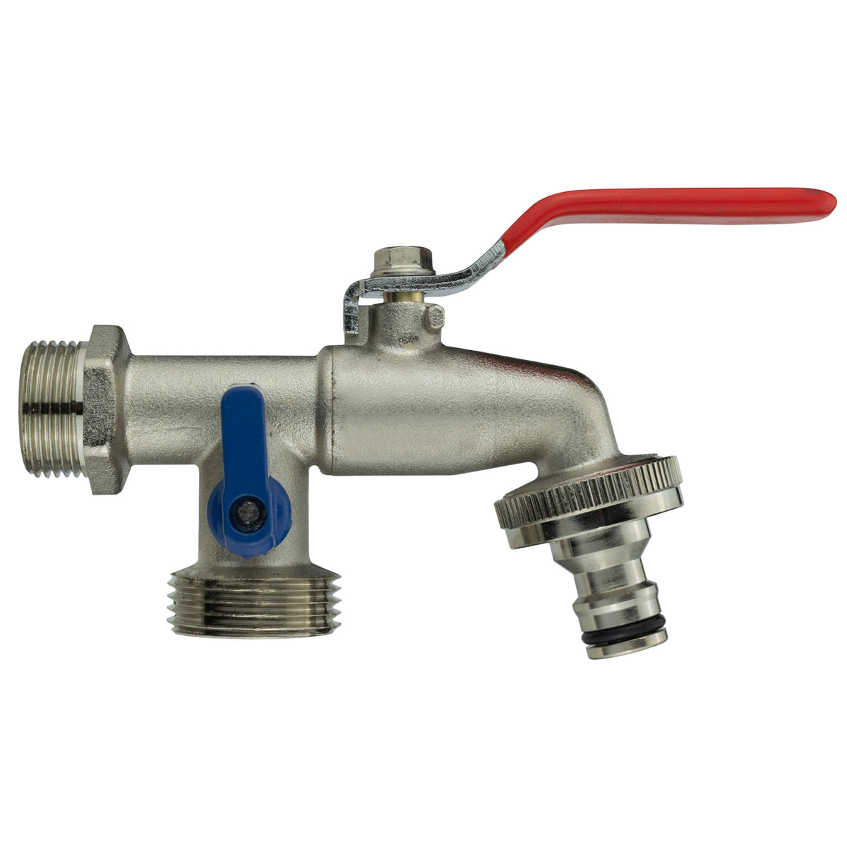 Wall Flange Kit 20mm MDPE + Triple Outlet Metal Splitter Tap for Water Connector