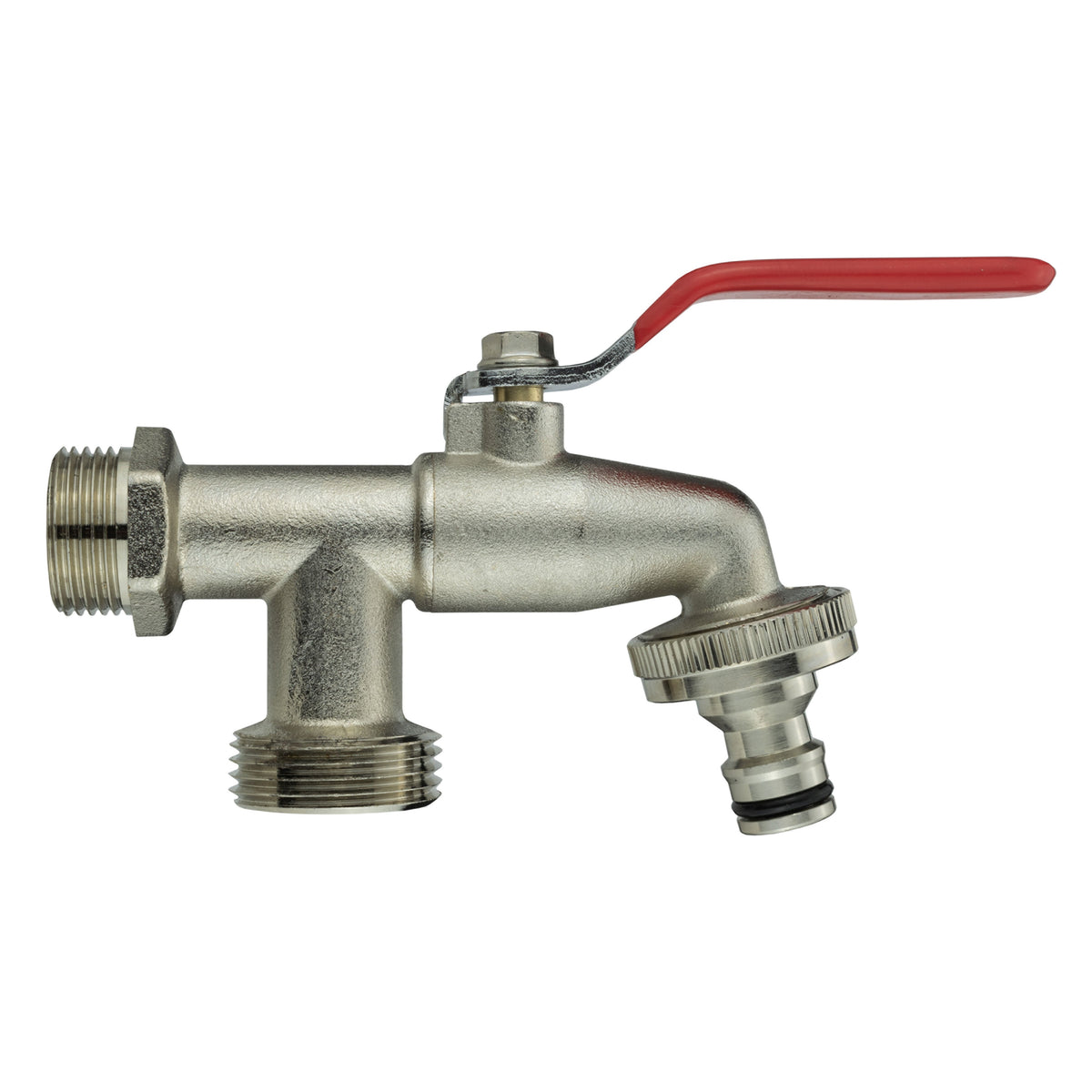 Wall Flange Kit 20mm MDPE + Triple Outlet Metal Splitter Tap for Water Connector