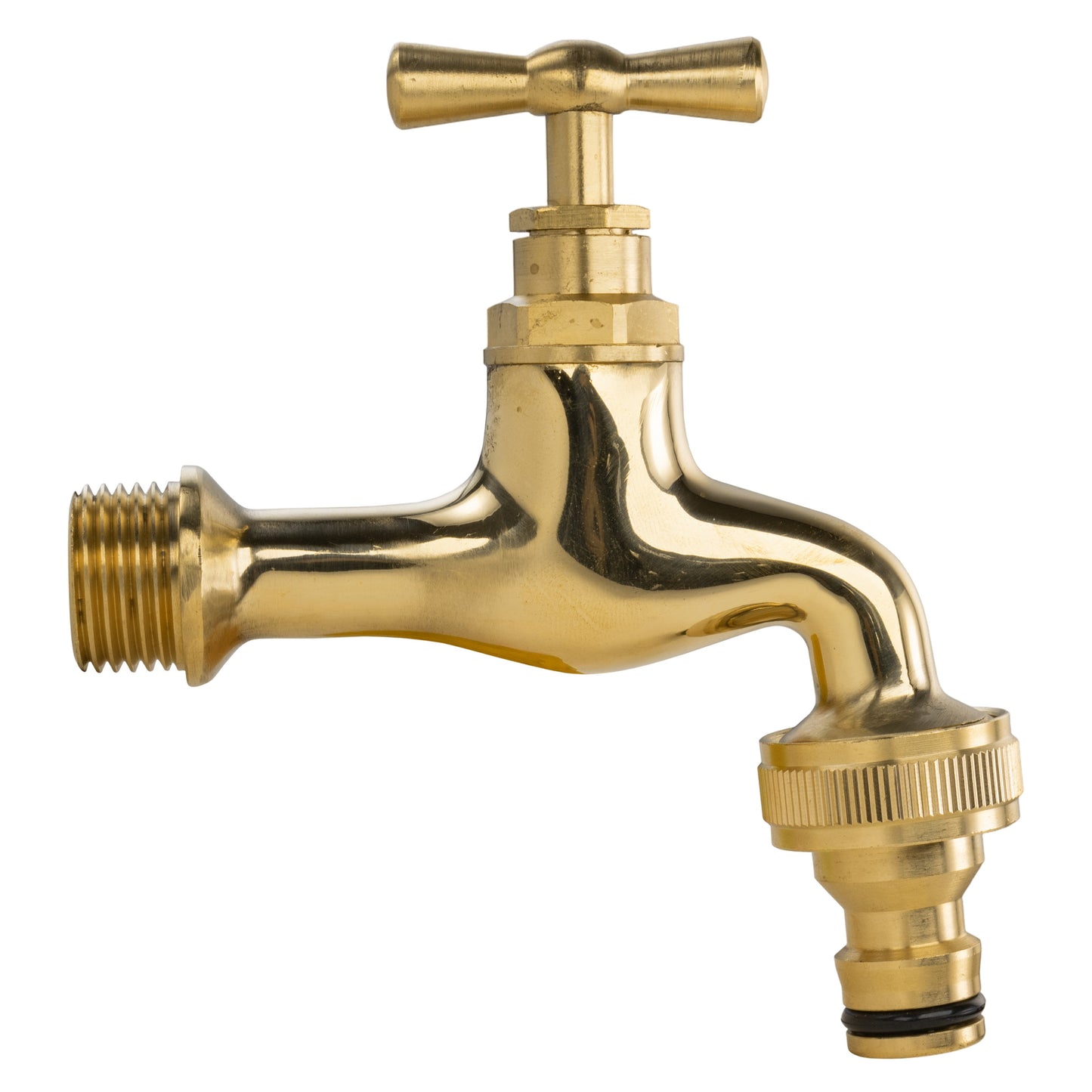 Water Butts Kit 1/2in With Polish Brass Tap and Snap On Connector and Drill Bit