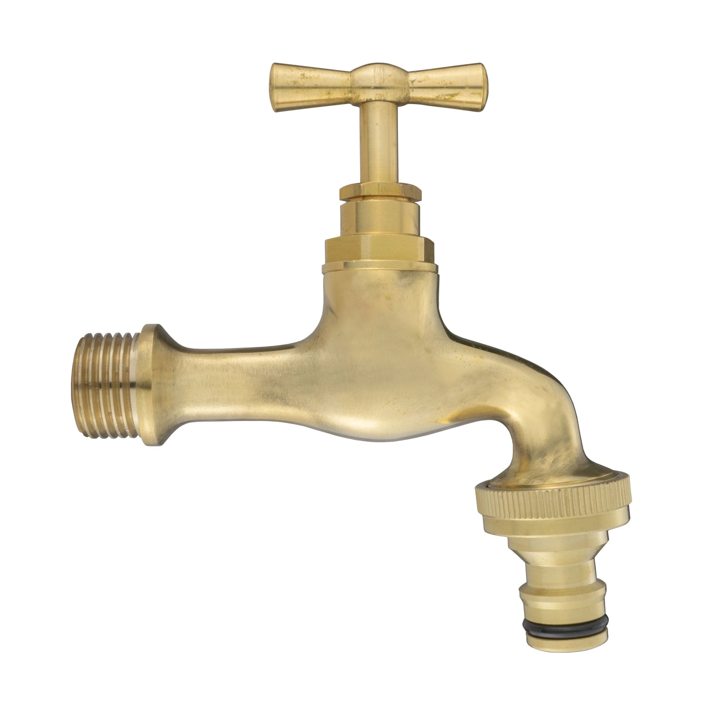 IBC 2 S60X6 Cap with Polished Brass Quick Connect Tap for DIY Workshop Accessory