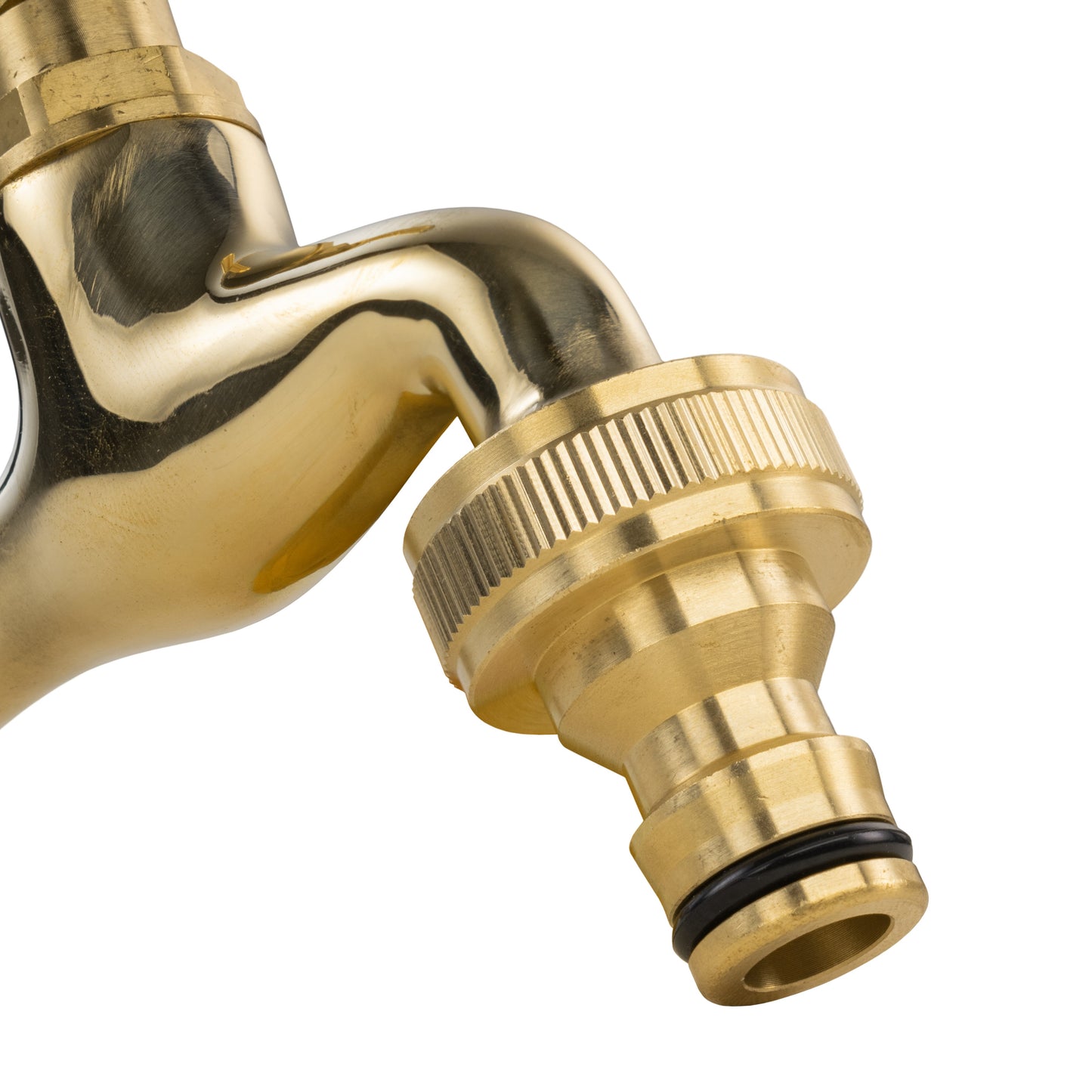 IBC 2 S60X6 Cap with Polished Brass Quick Connect Tap for DIY Workshop Accessory