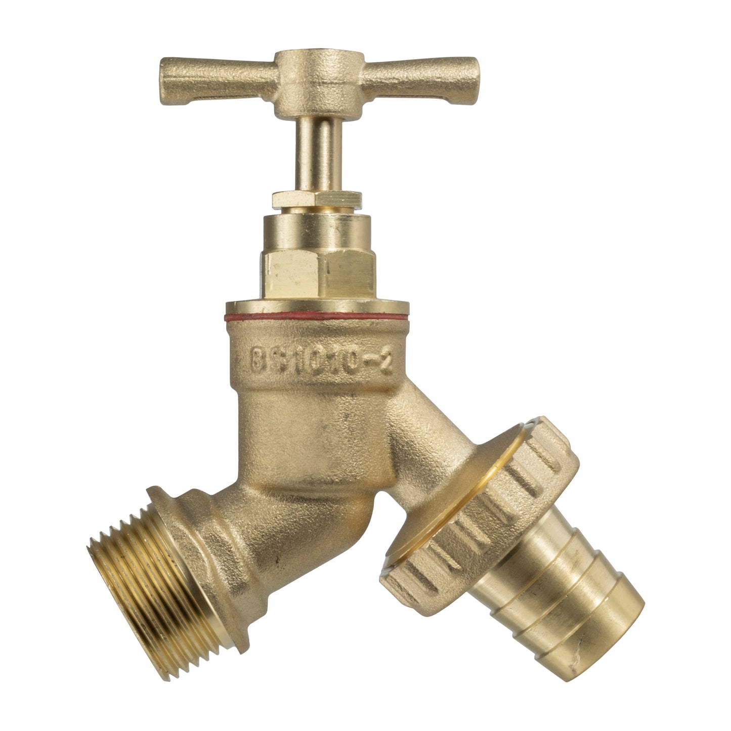 Wall Flange Kit 20mm MDPE - Brass Garden Tap 1/2in Barb for Outdoor Watering Kit
