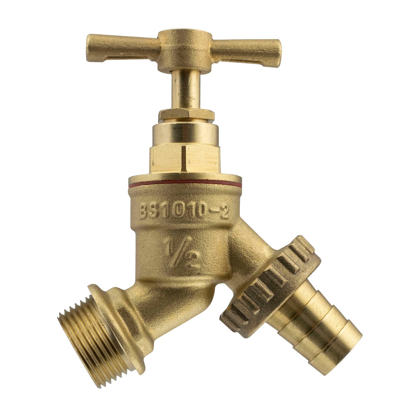Wall Flange Kit 20mm MDPE - Brass Tap and Two Way Splitter and Connectors