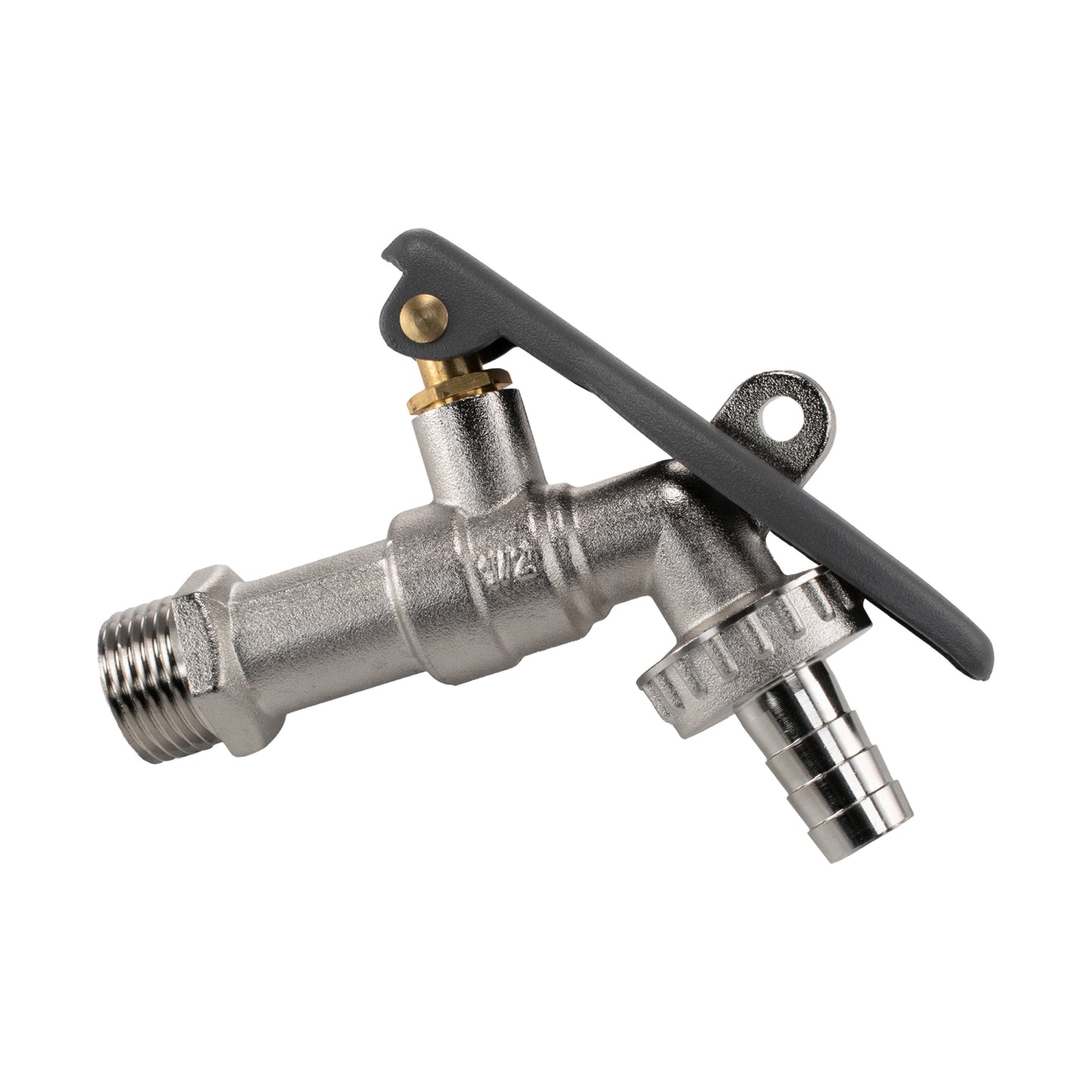 IBC 2" S60X6 - 1/2" BSP Extender Adaptor with Lever Tap Hose Barb and Lever Lock