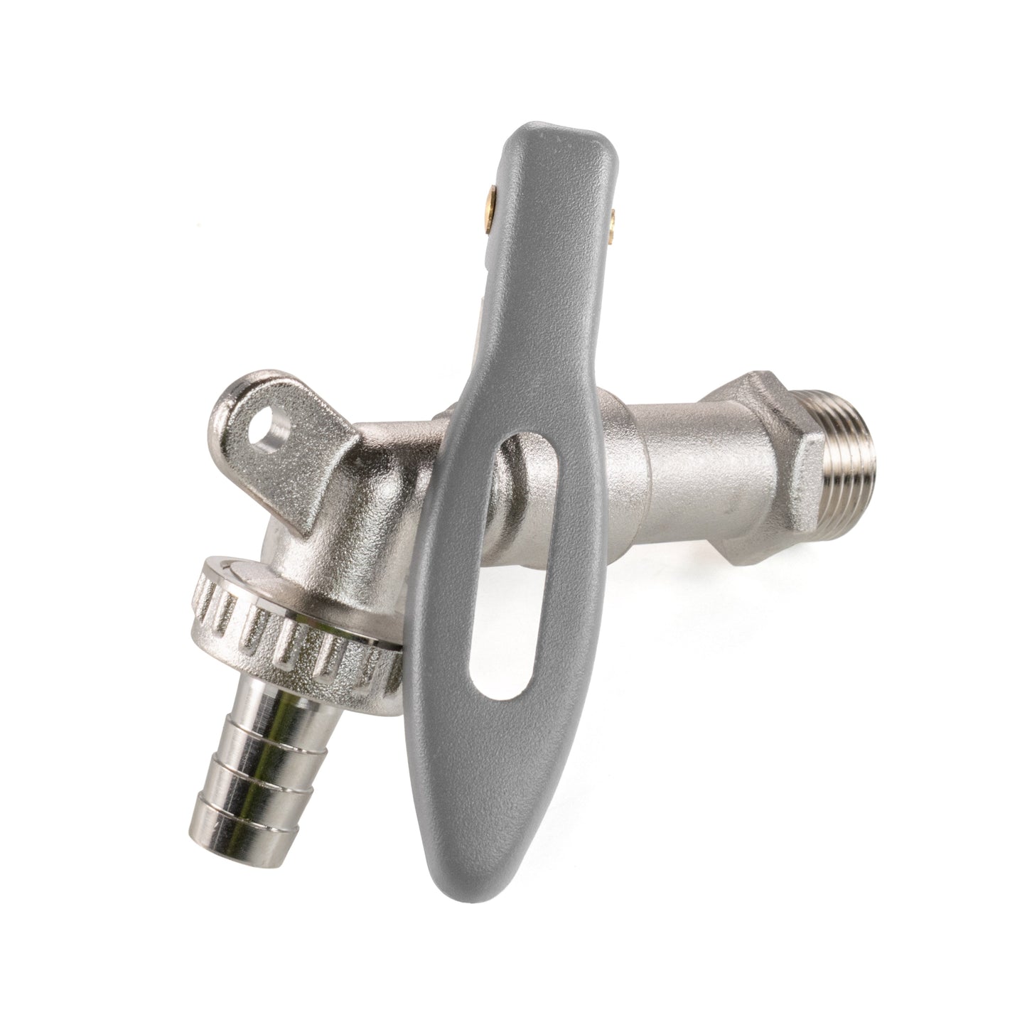 IBC 2in S60X6 - 1/2in BSP Extender Adaptor with Lever Tap Hose Barb and Lever Lo