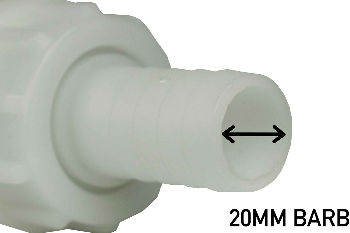 Fuel Gun White 3/4in Barb Inlet - 25mm Outlet Barb Connector Winter Vehicle Tool