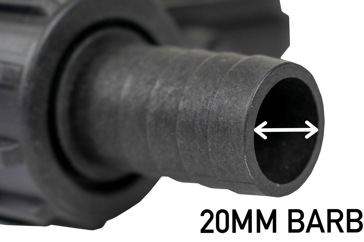 Fuel Gun Black 3/4in Barb Inlet - 25mm Outlet Barb Connector Winter Vehicle Tool
