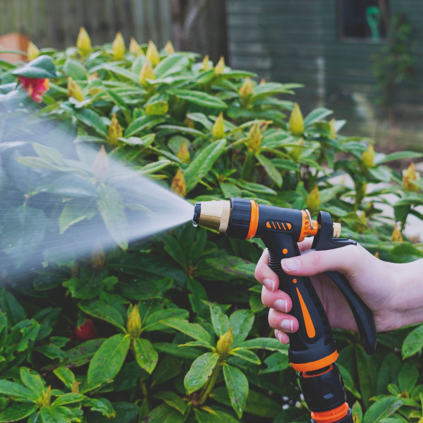 Adjustable Garden Hose Sprayer (Black Orange Zebra) for Drip Irrigation Fitting