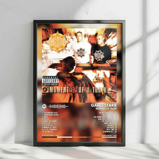 Gang Starr "Moment of Truth" Album Cover Poster - with Complete Tracklist