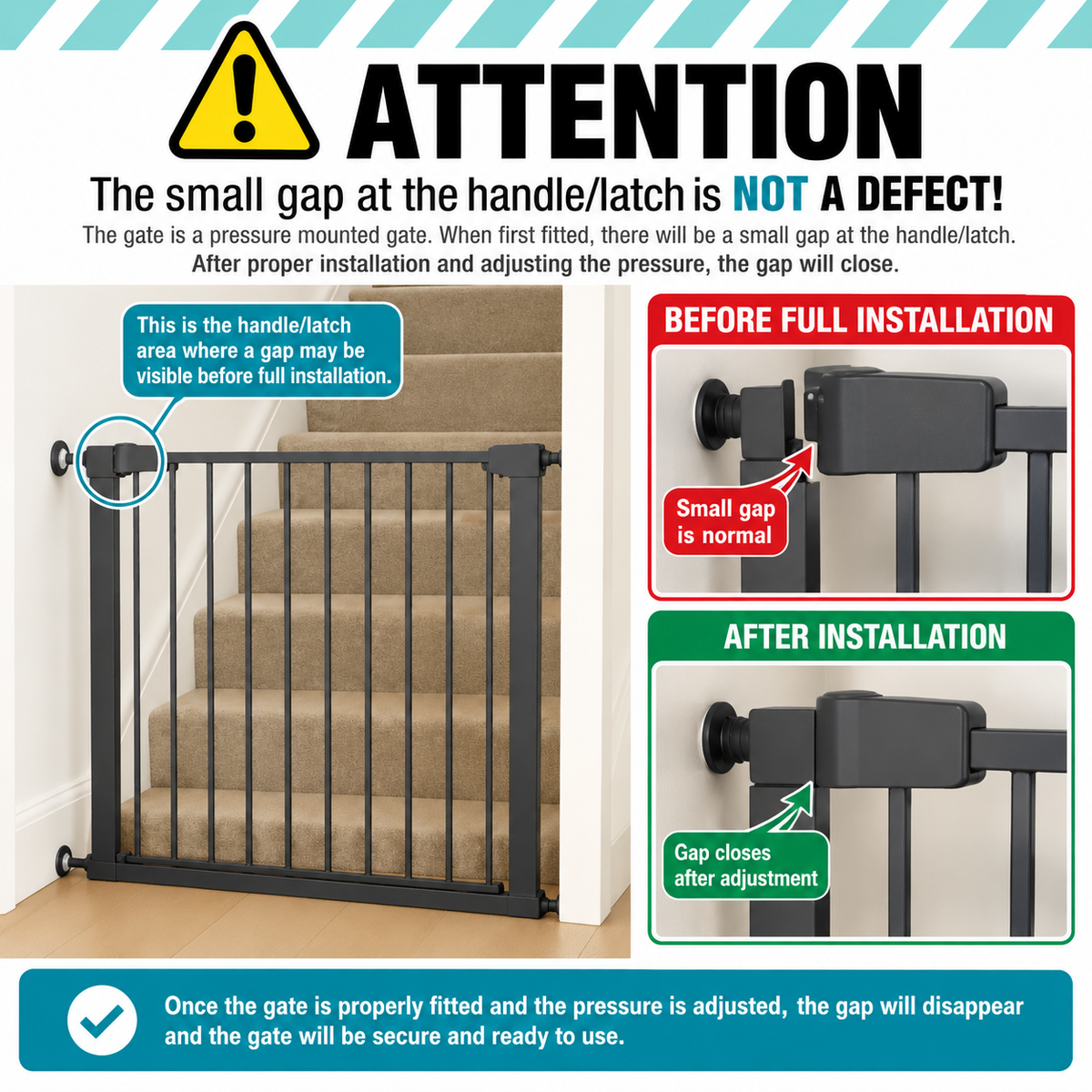 2x FYLO Baby Safety Stair Gate Pressure Fit  Extra Wide