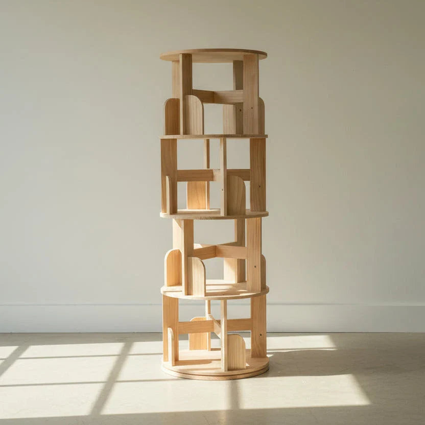 Wooden 360 Rotating Bookshelf