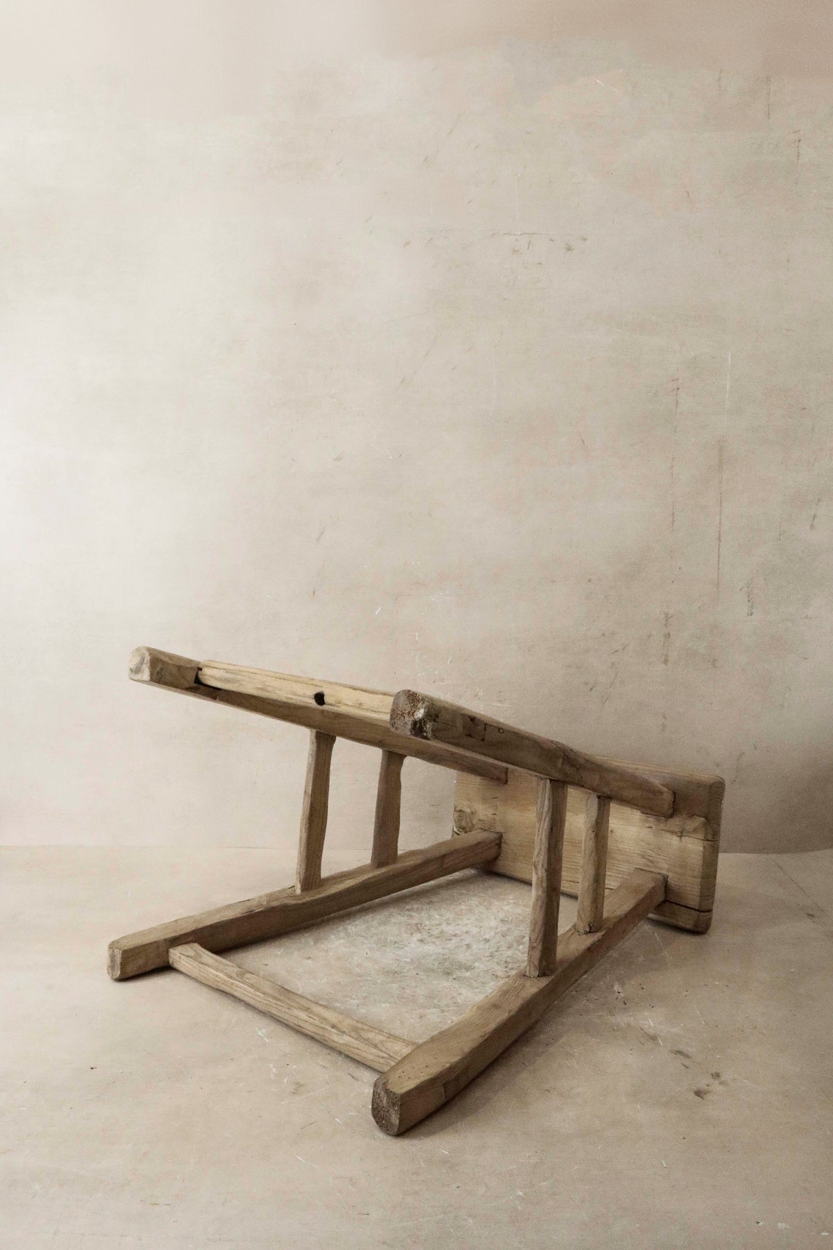 Vintage Rustic Elm Wood Stool - Medium - No 44