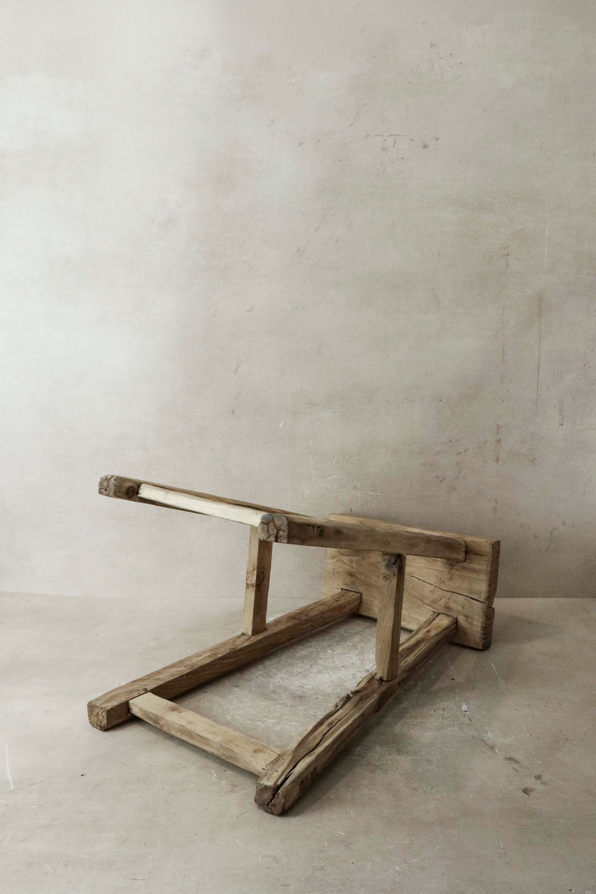 Vintage Rustic Elm Wood Stool - Medium - No 35
